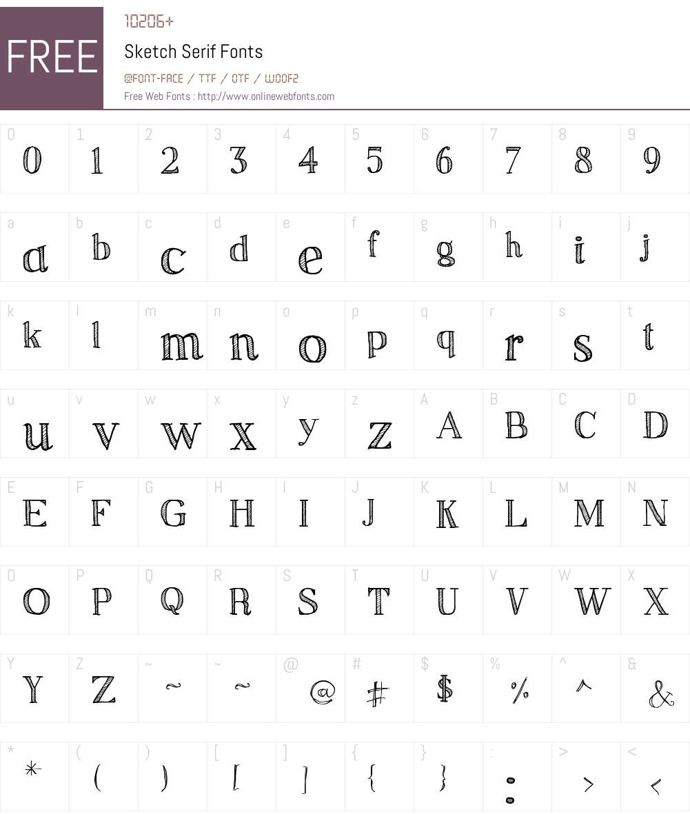 Sketch Serif Font Screenshots