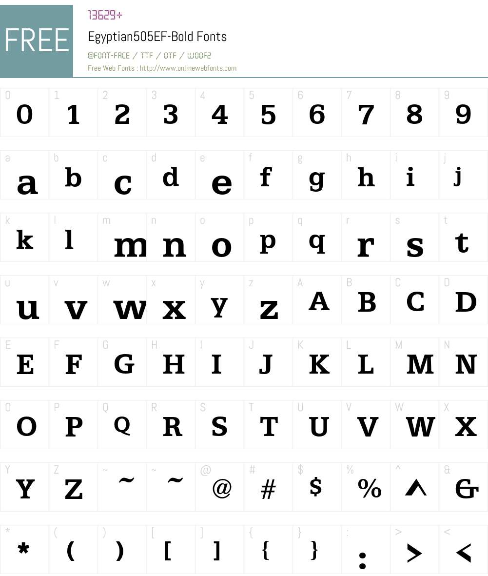 Egyptian505EF Font Screenshots
