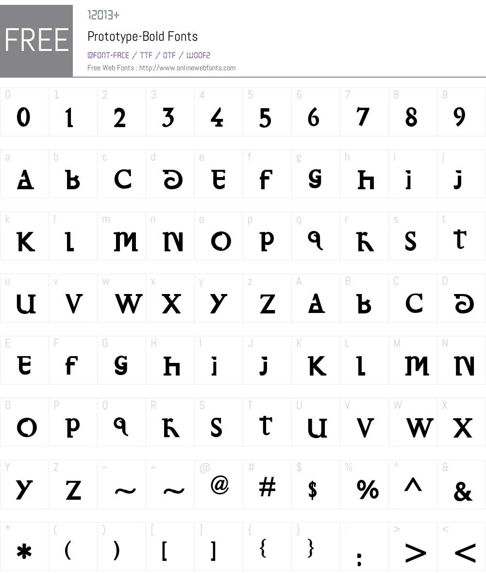 Prototype Font Screenshots