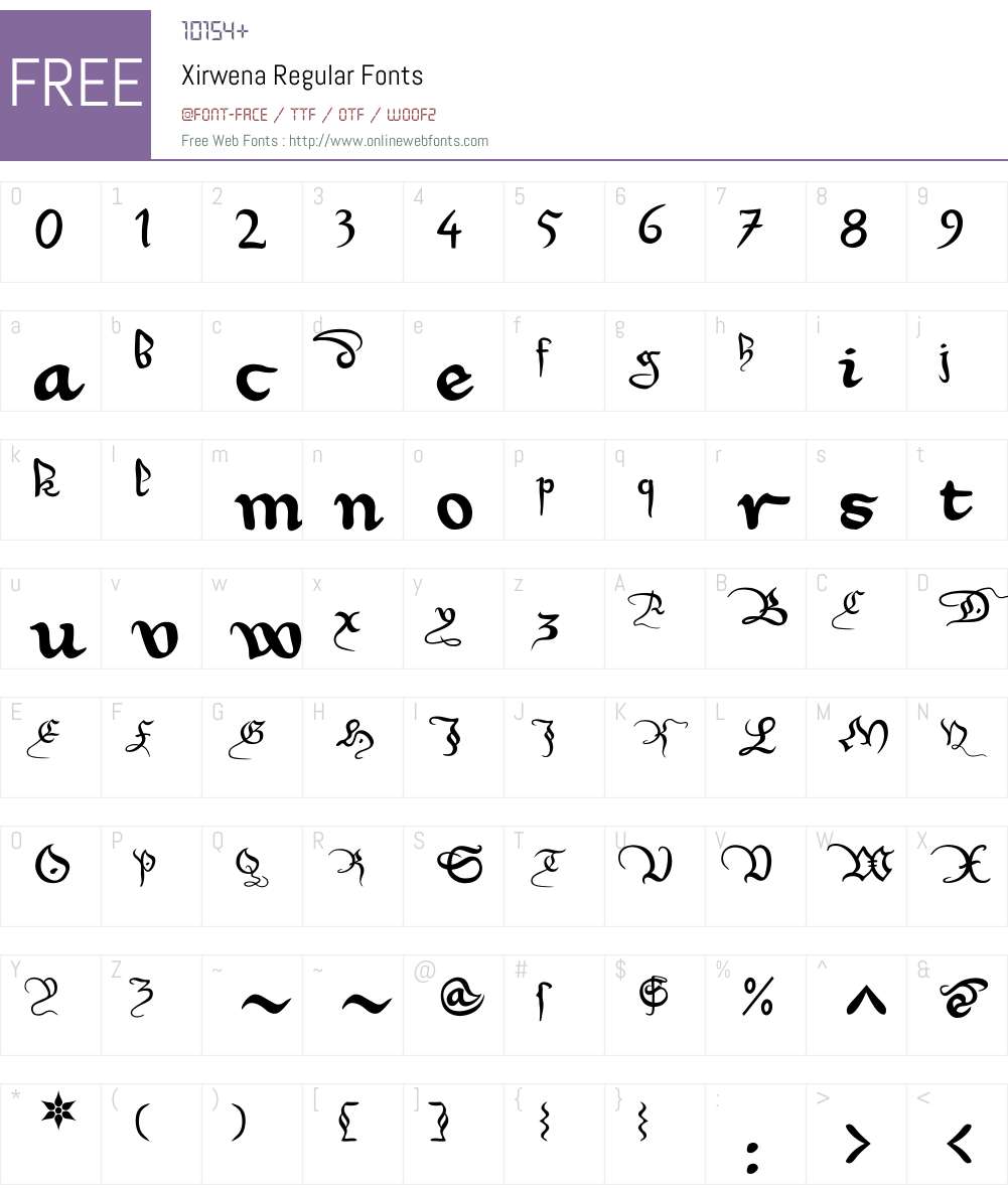 Xirwena Font Screenshots