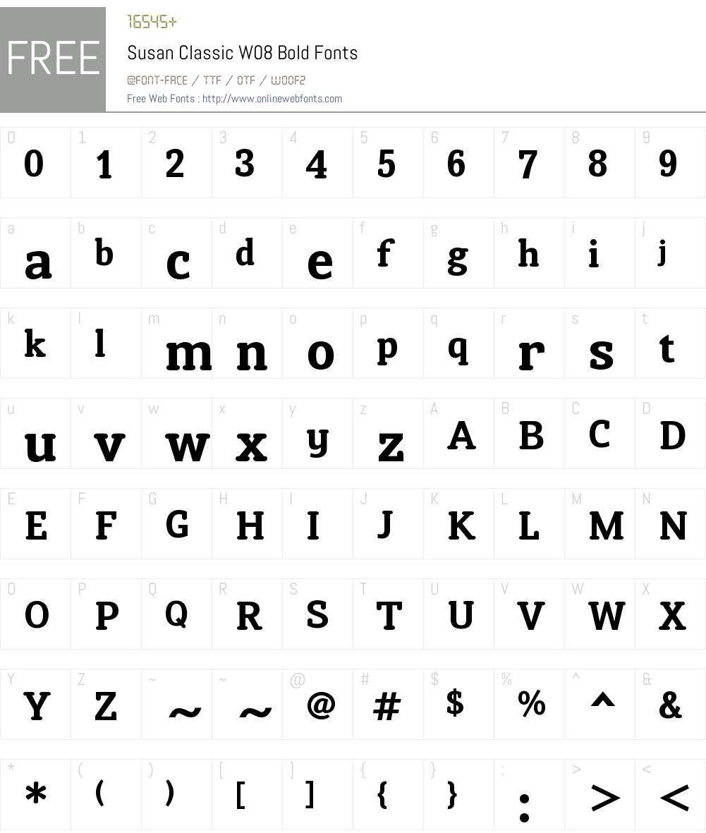 Susan Classic Font Screenshots