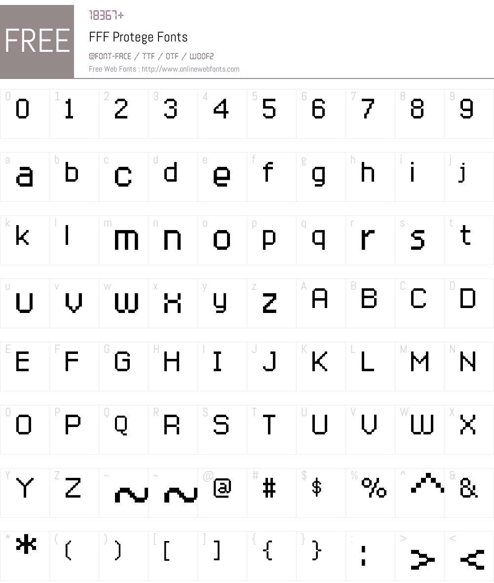 FFF Protege Font Screenshots