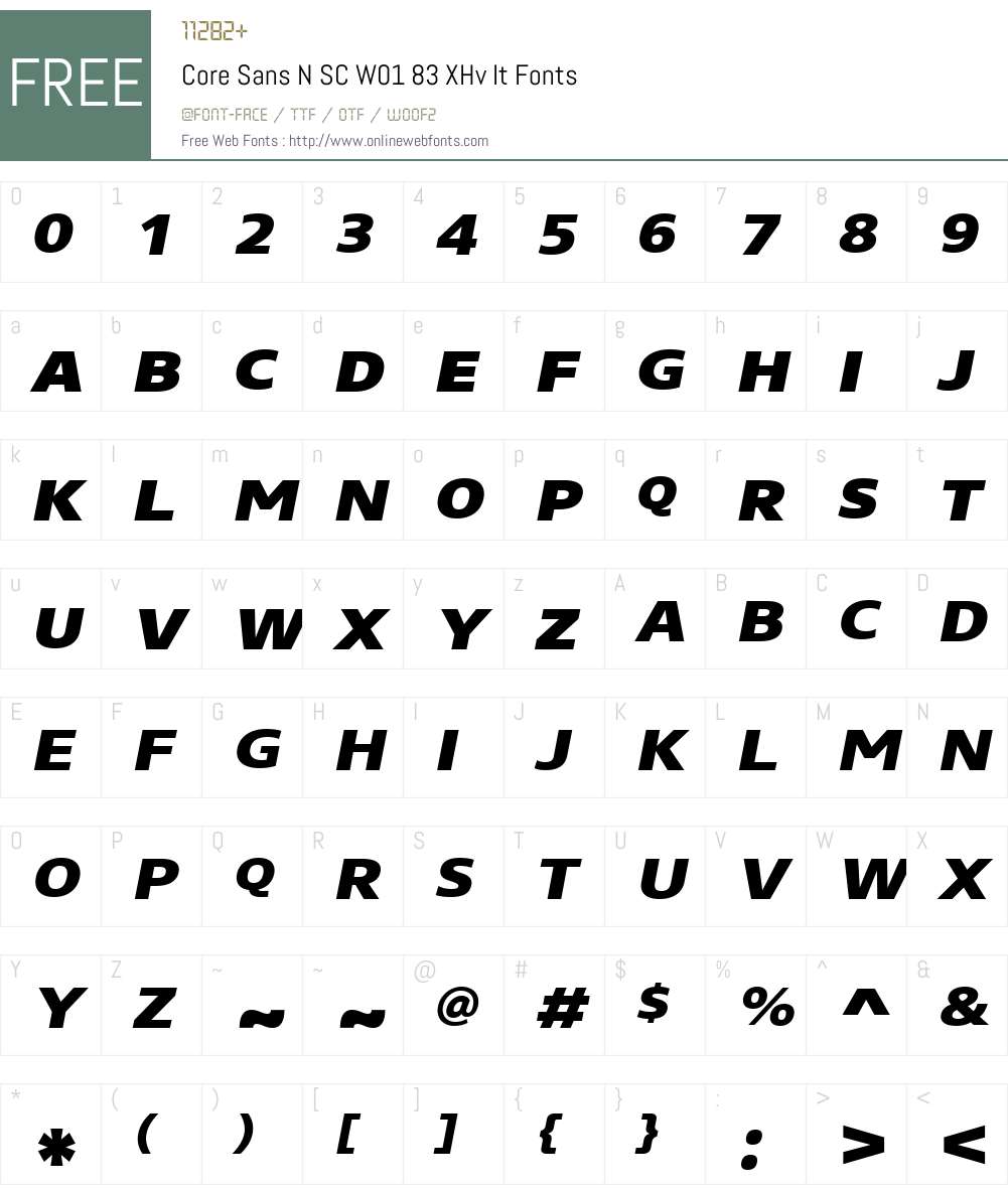 CoreSansNSCW01-83XHvIt Font Screenshots