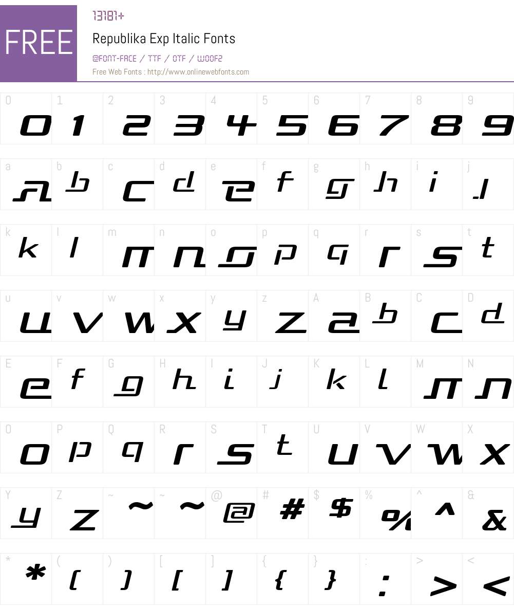 Republika Exp Font Screenshots