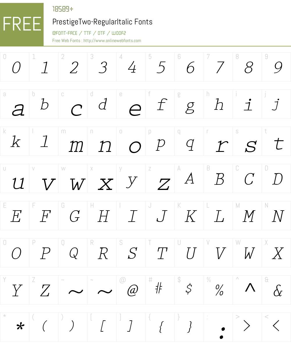 PrestigeTwo Font Screenshots