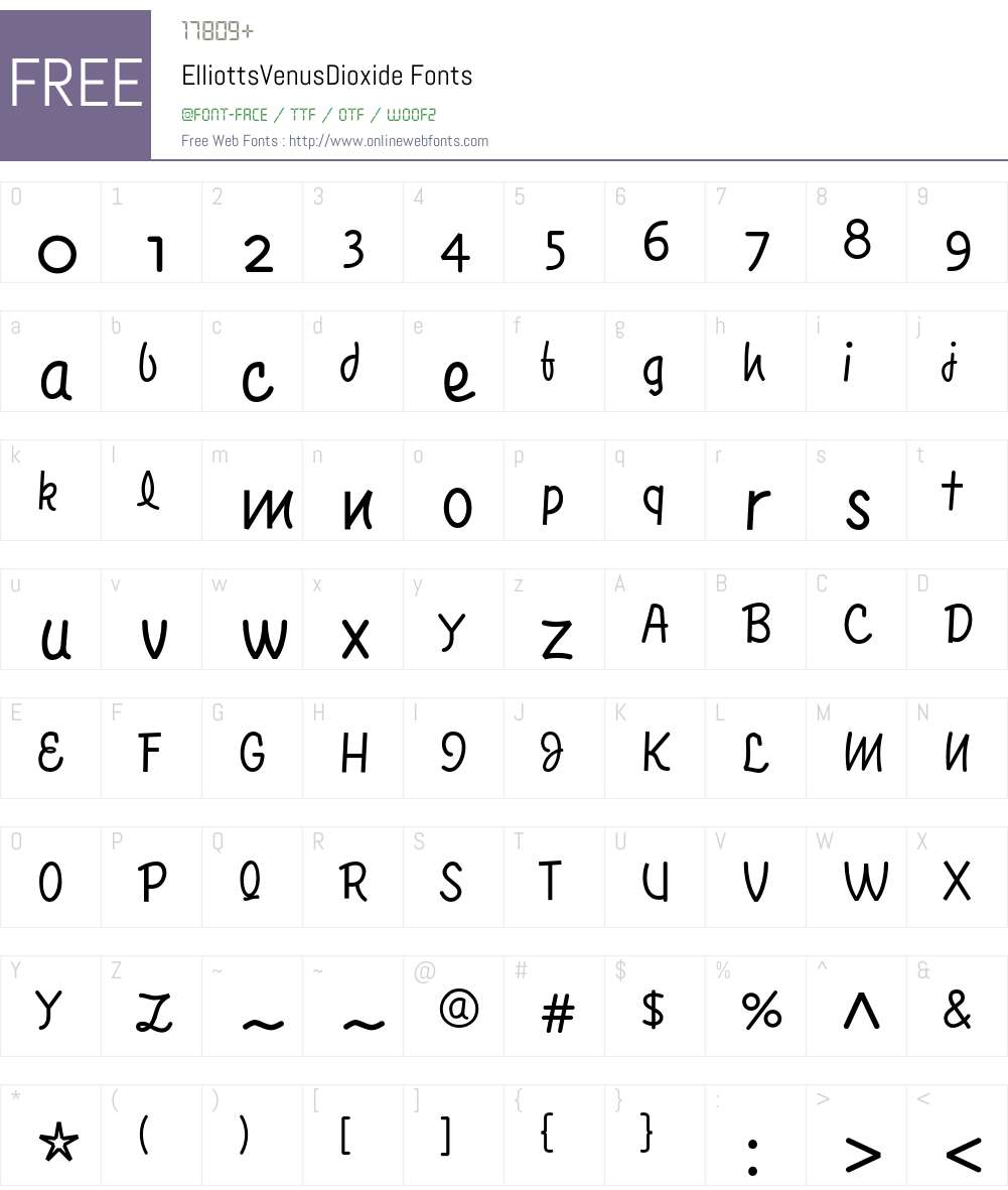 ElliottsVenusDioxide Font Screenshots