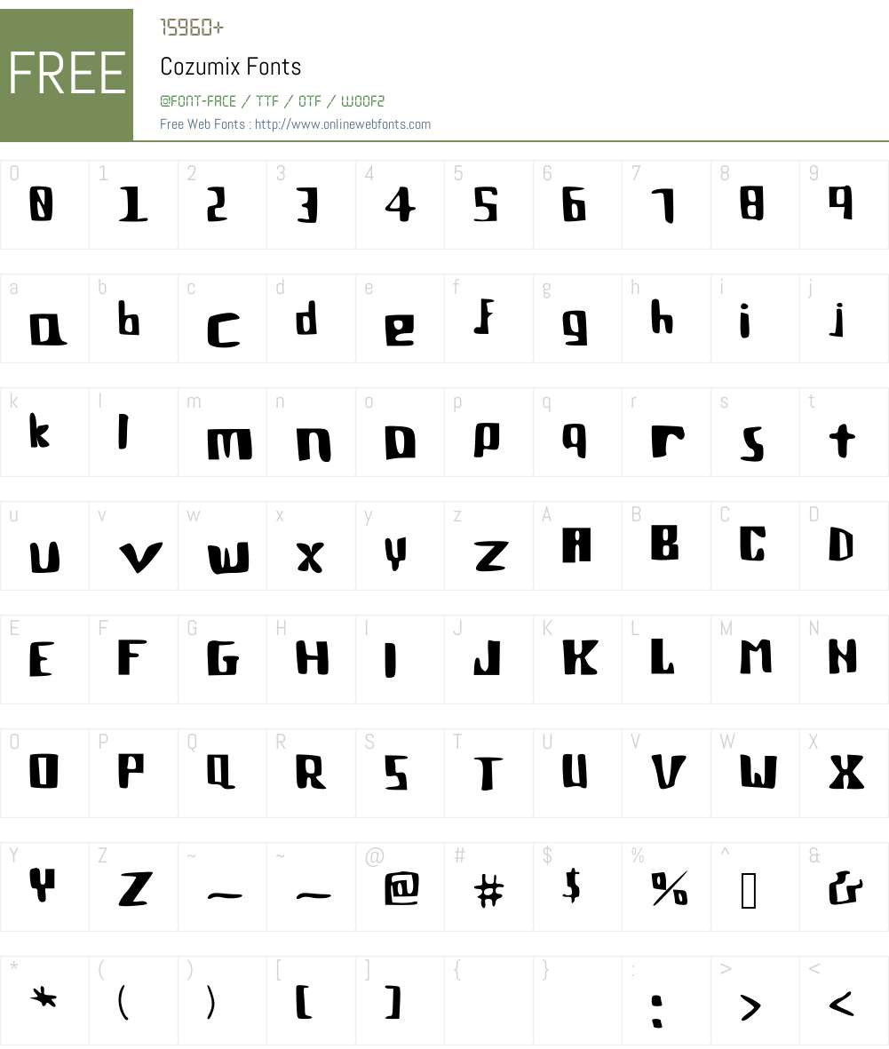 Cozumix Font Screenshots