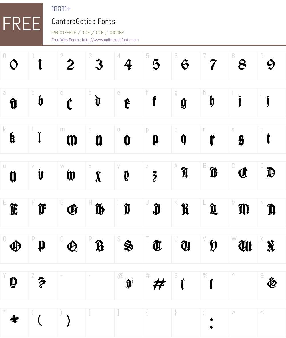 CantaraGotica Font Screenshots