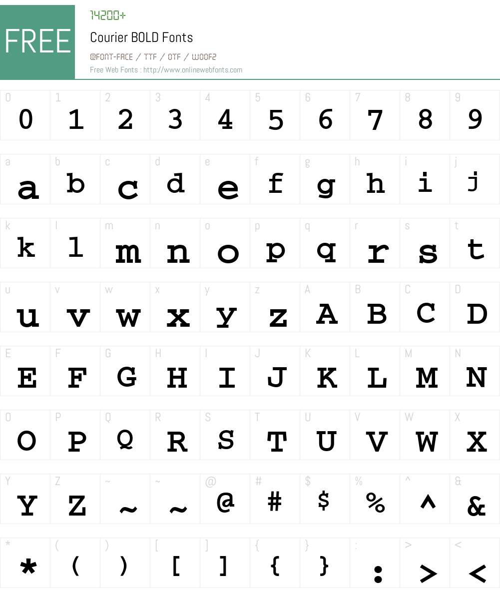 Courier Font Screenshots