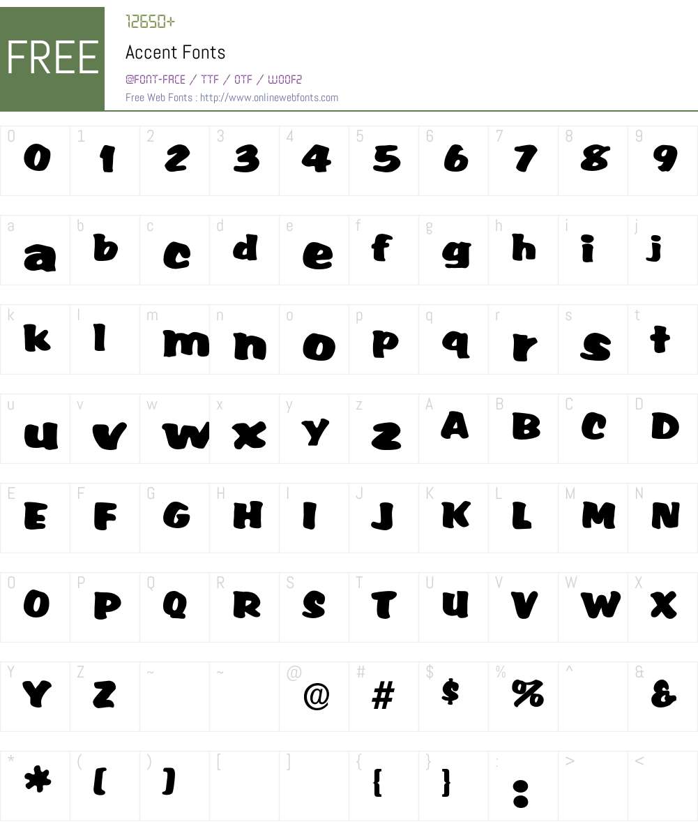 Accent Font Screenshots