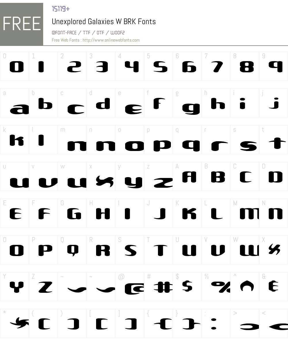 Unexplored Galaxies W BRK Font Screenshots