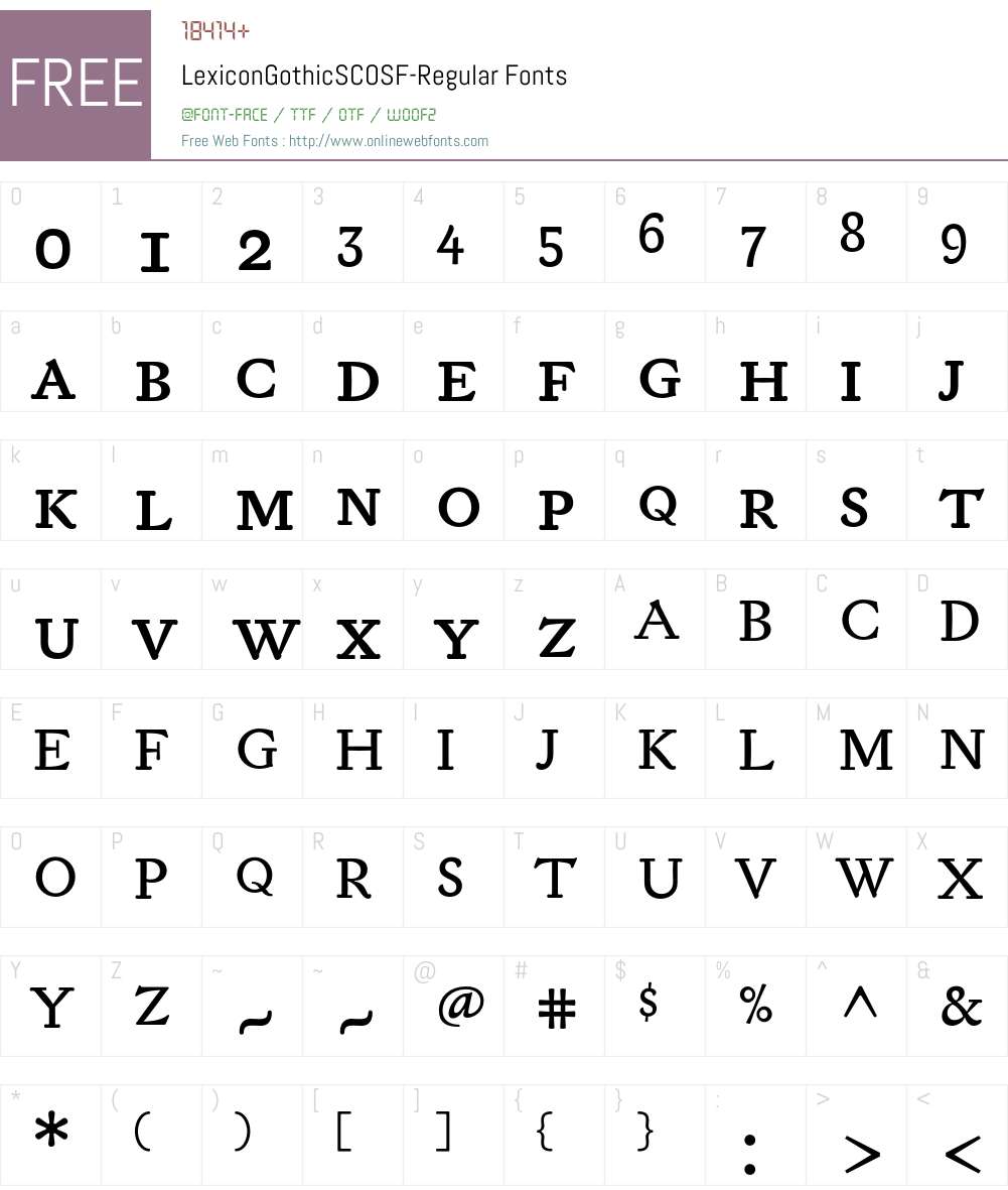 LexiconGothicSCOSF Font Screenshots