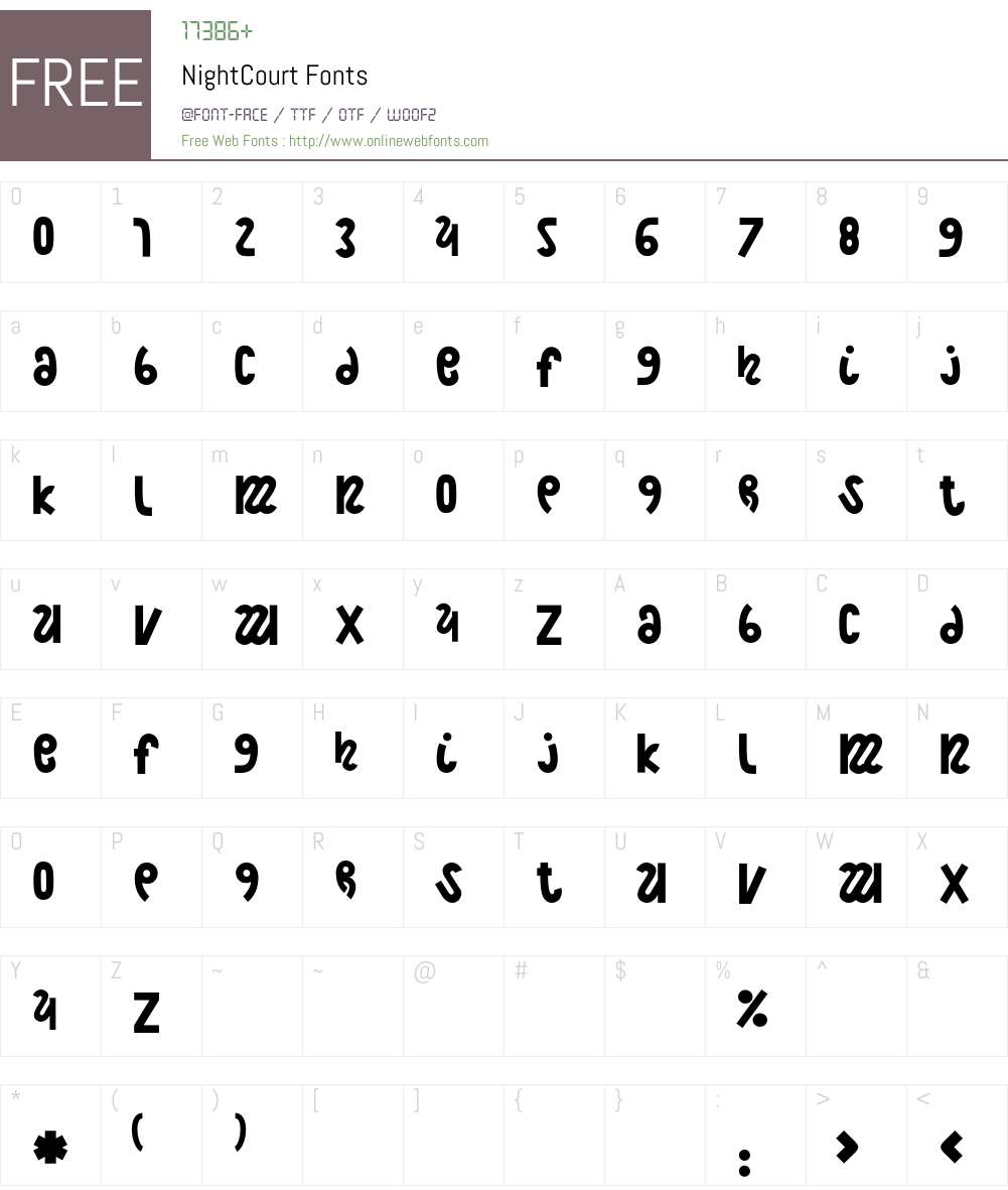NightCourt Font Screenshots