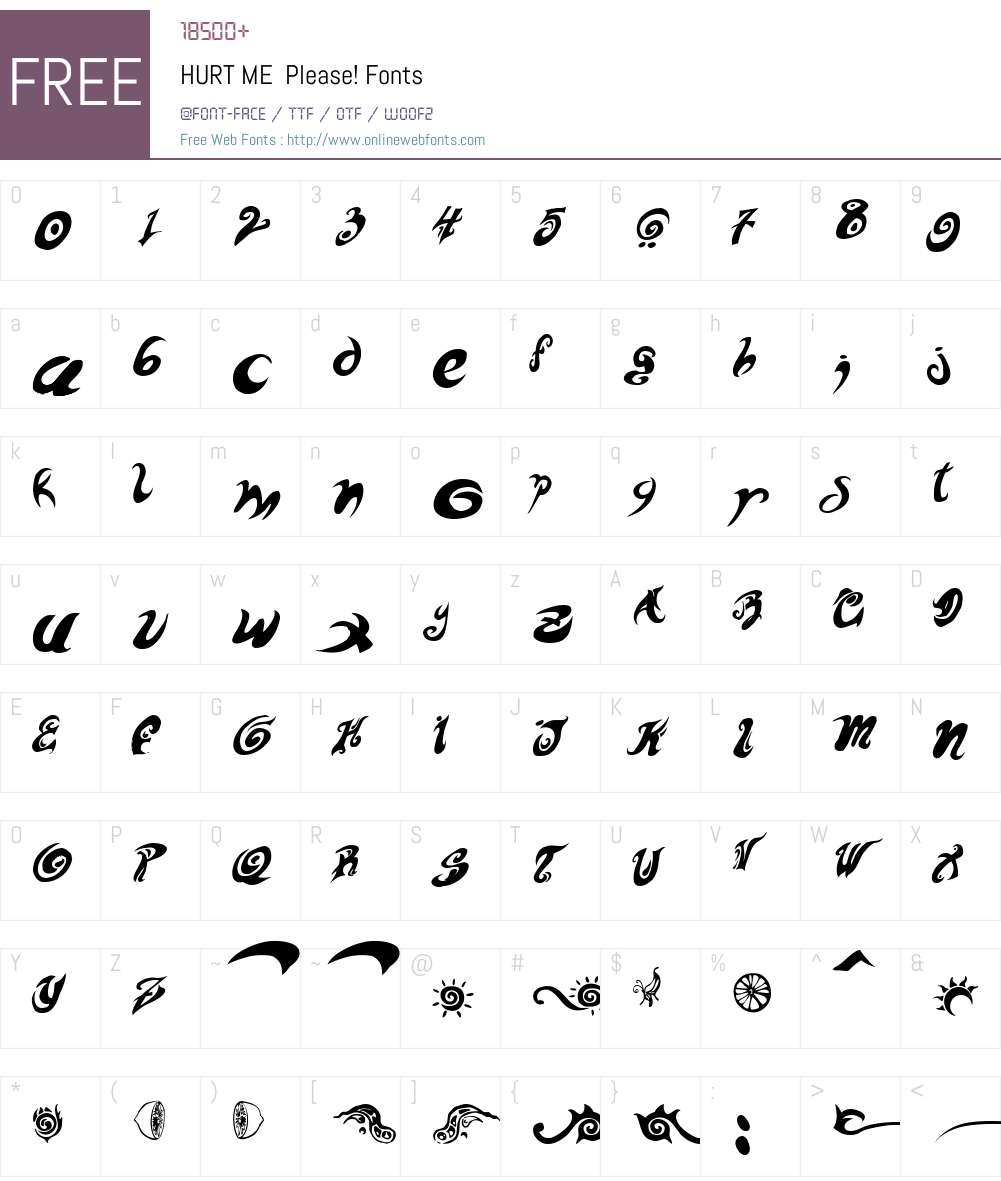 HURT ME Font Screenshots