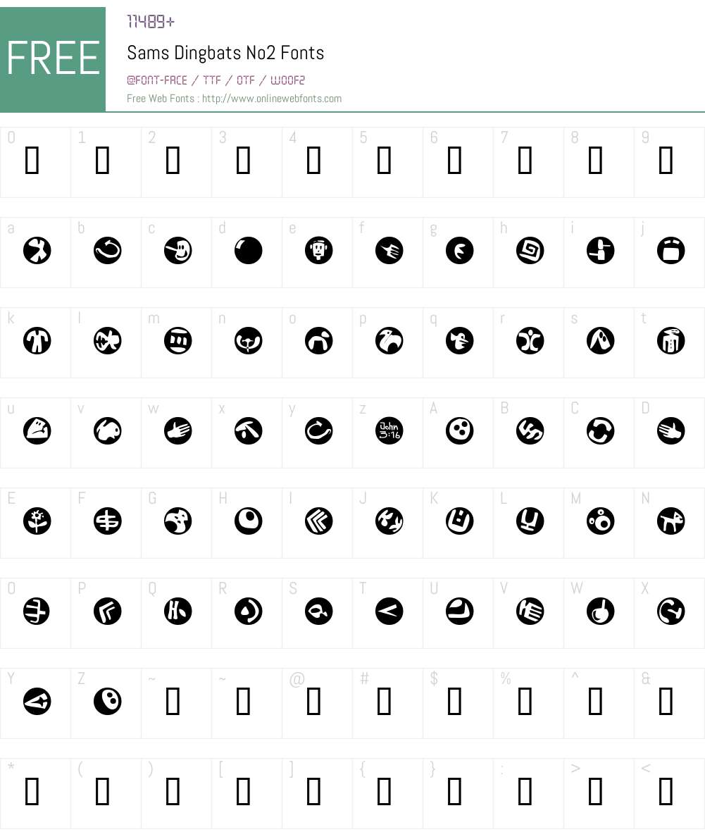 Sams Dingbats No2 Font Screenshots