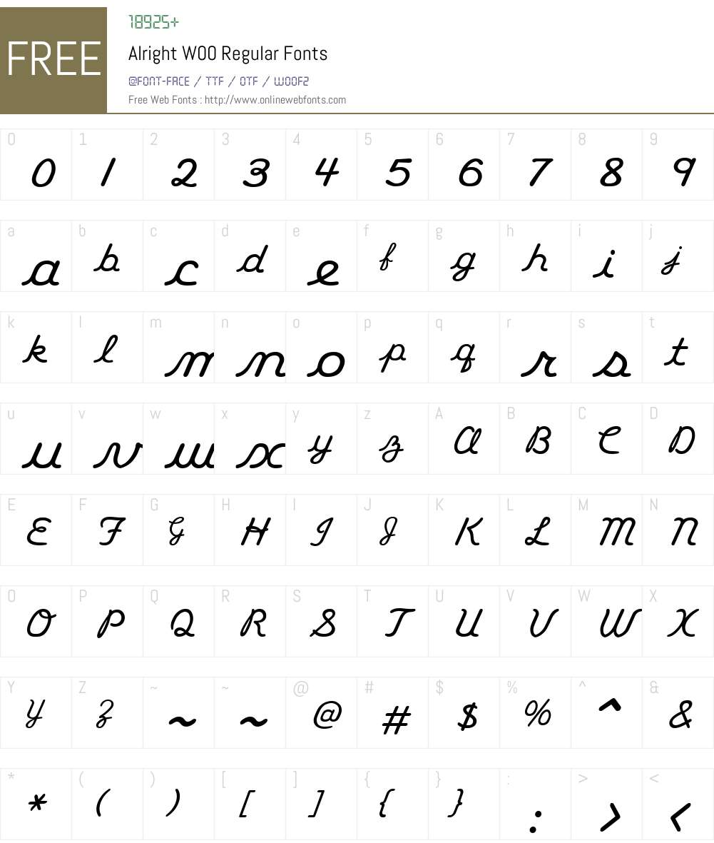 Alright Font Screenshots