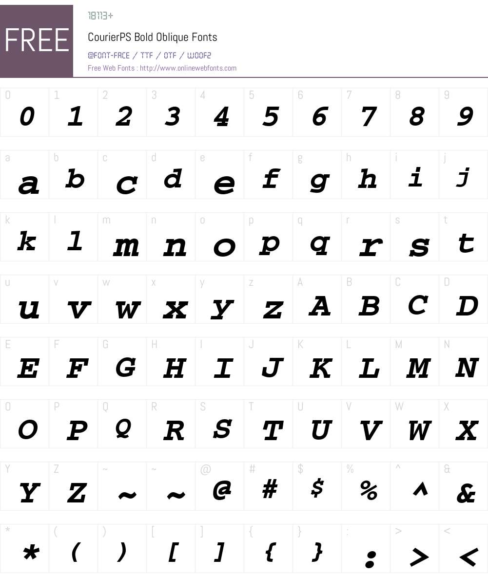 CourierPS Font Screenshots