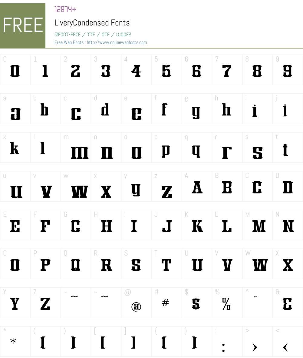 LiveryW01-Condensed Font Screenshots