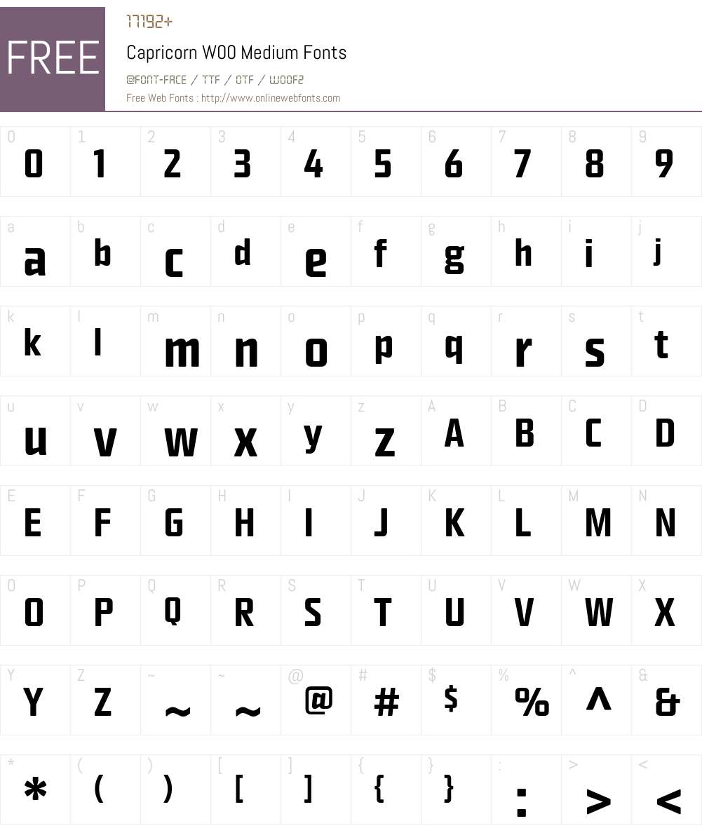Capricorn Font Screenshots