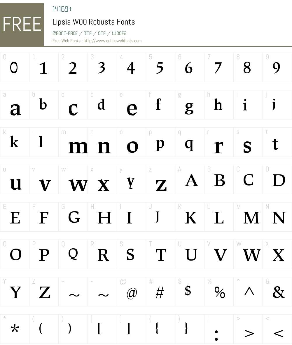LipsiaW00-Robusta Font Screenshots