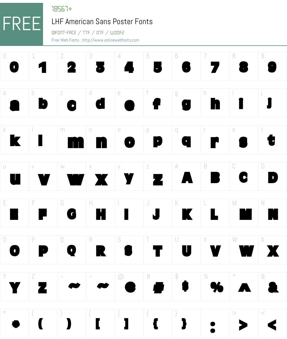 LHF American Sans Poster Font Screenshots