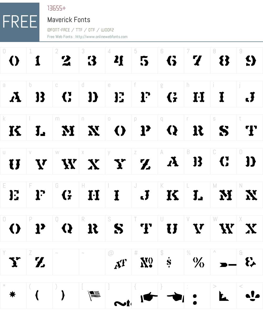 Maverick Font Screenshots