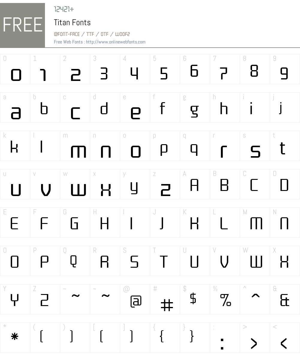 Titan Font Screenshots