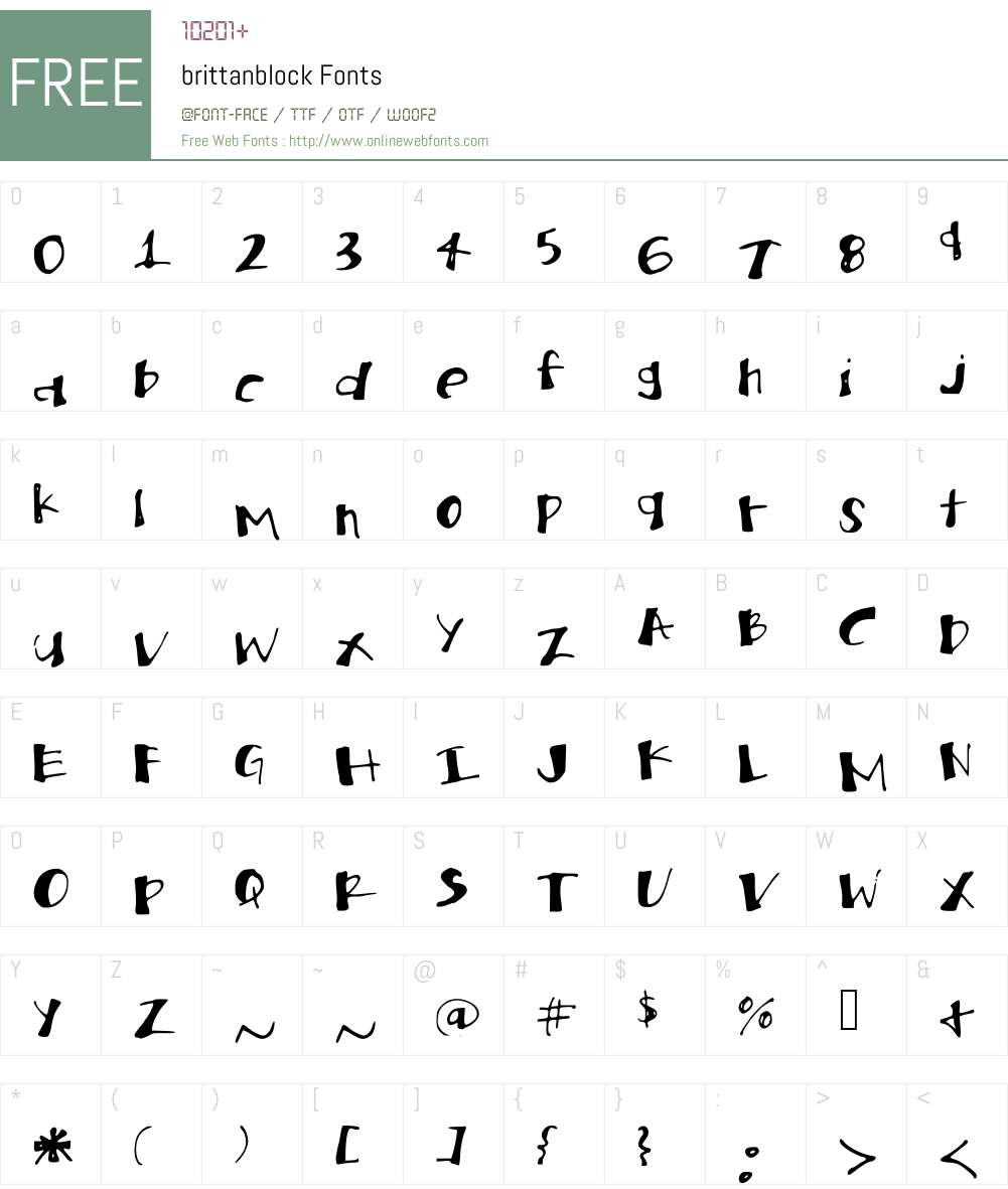 brittanblock Font Screenshots