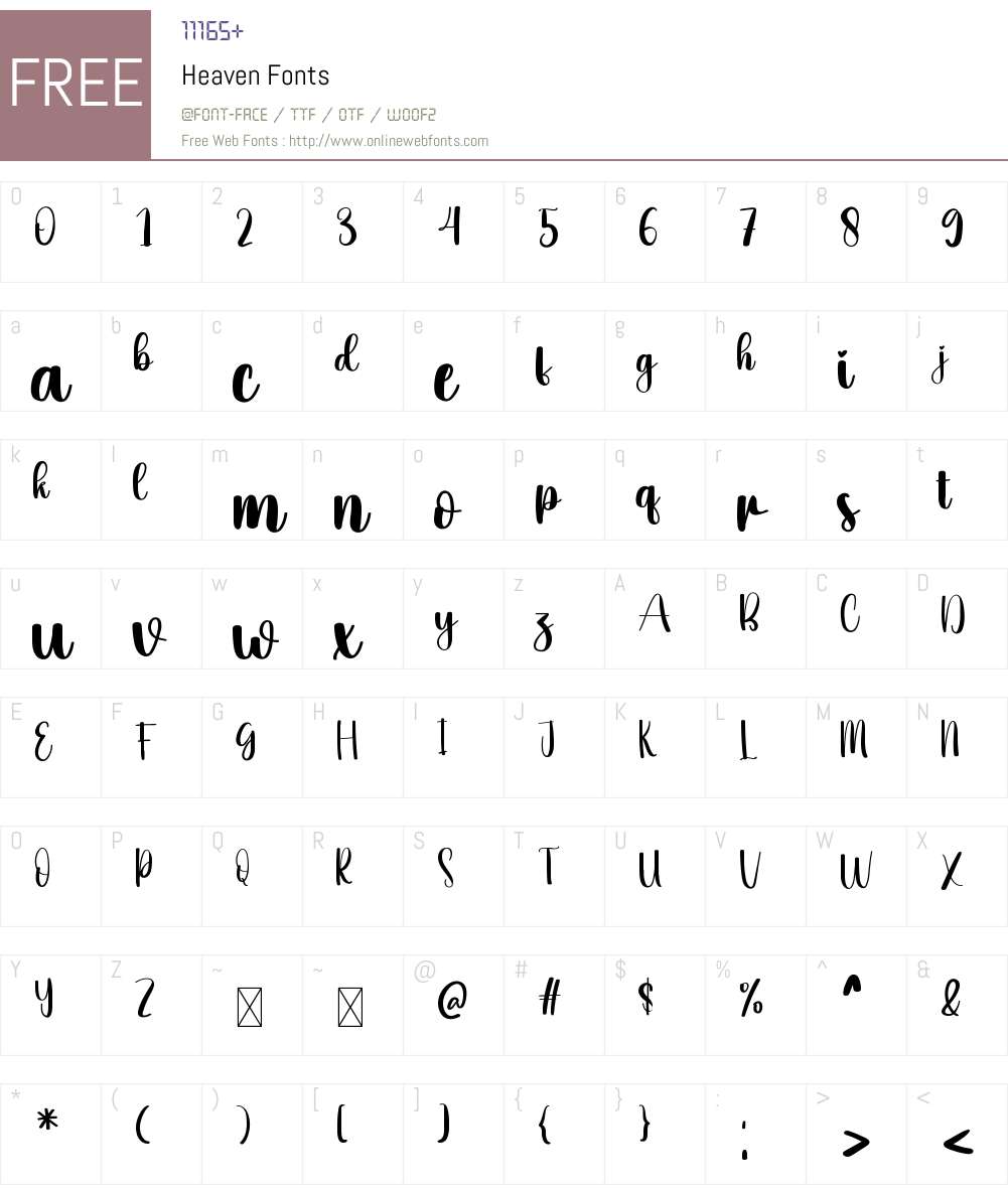 Heaven 1.001;Fontself Maker 3.5.8 Fonts Free Download - OnlineWebFonts.COM