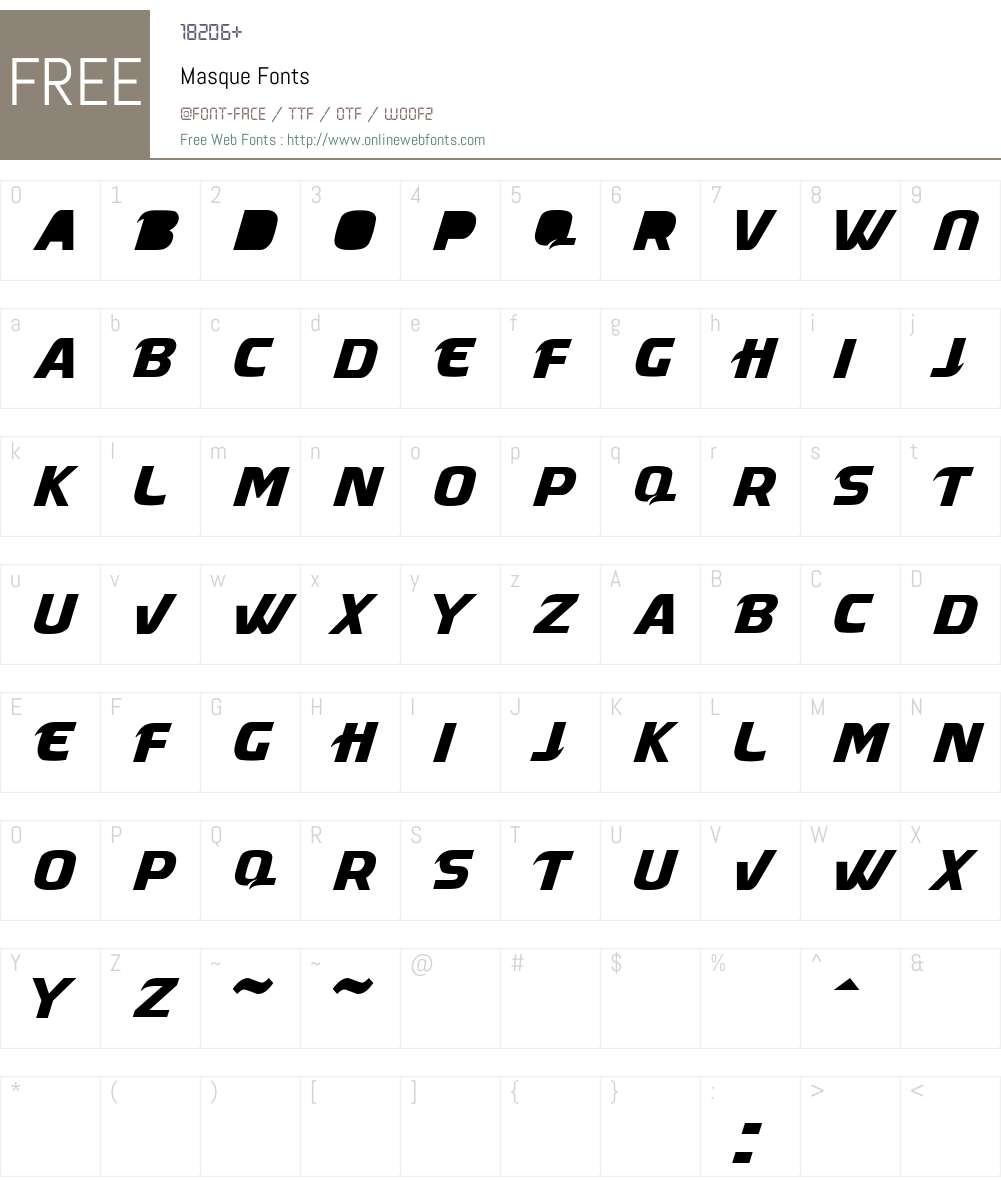 Masque Font Screenshots
