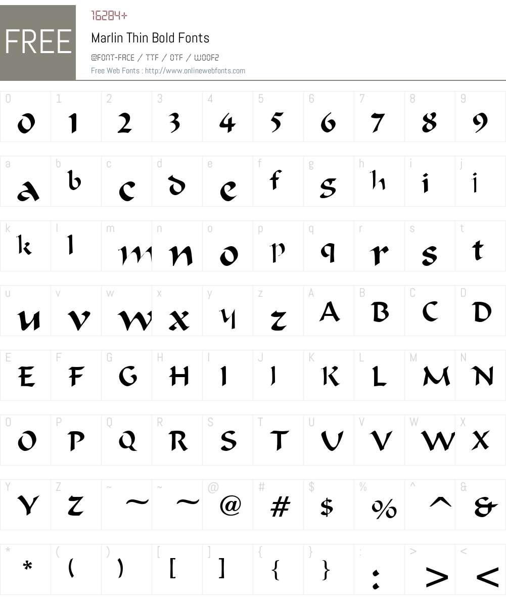 Marlin Thin Font Screenshots