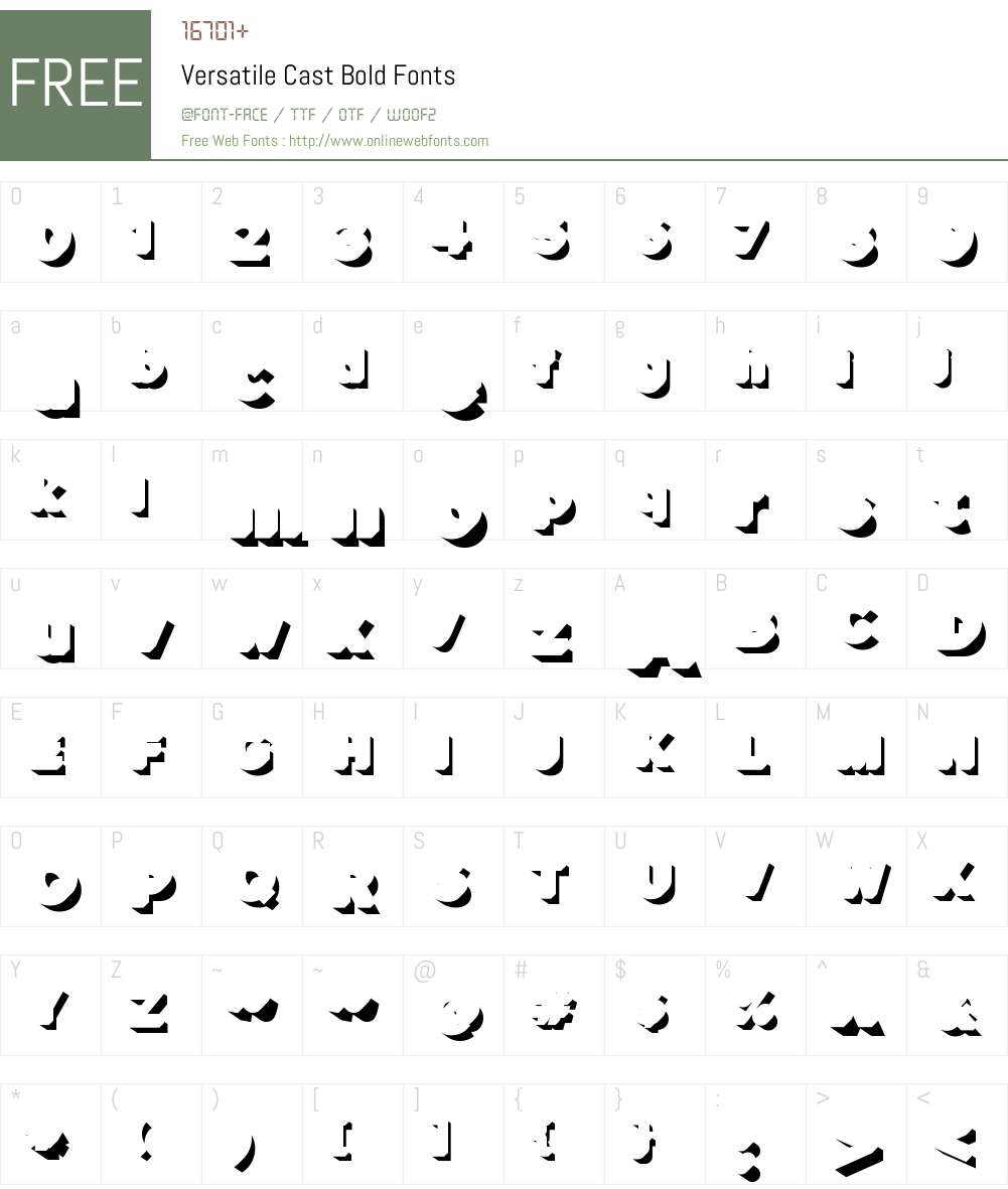 VersatileCast-Bold Font Screenshots