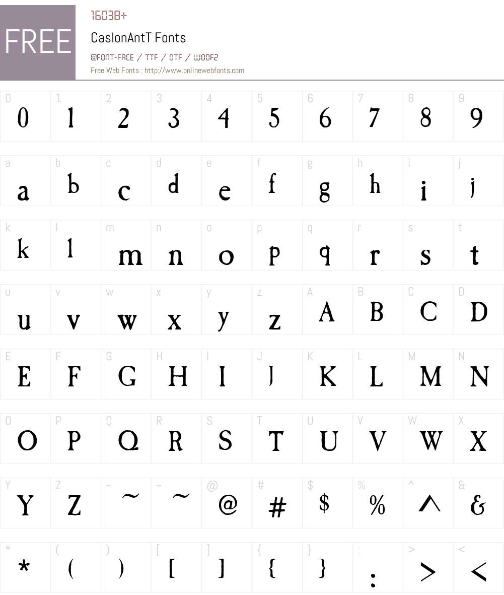 CaslonAntT Font Screenshots
