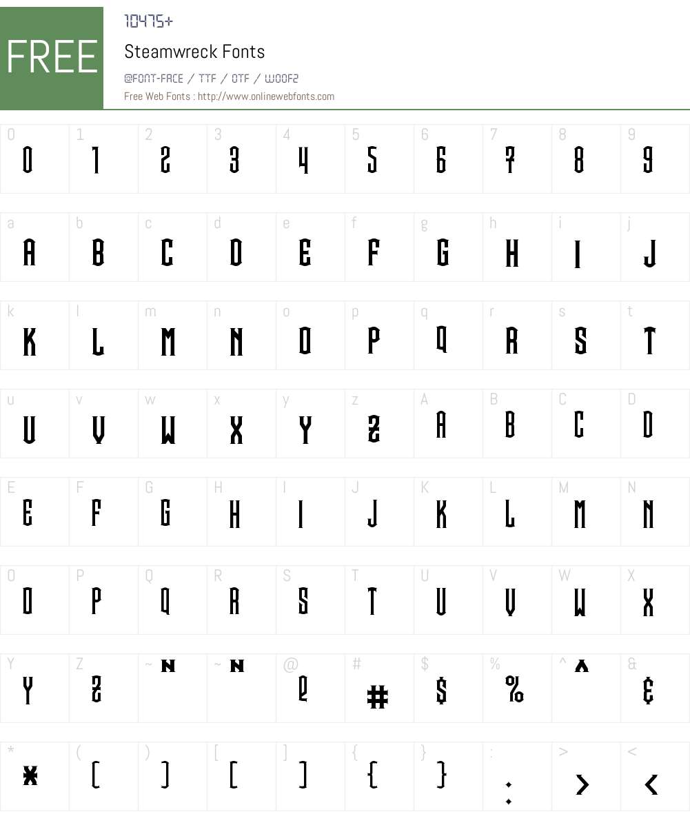Steamwreck Font Screenshots
