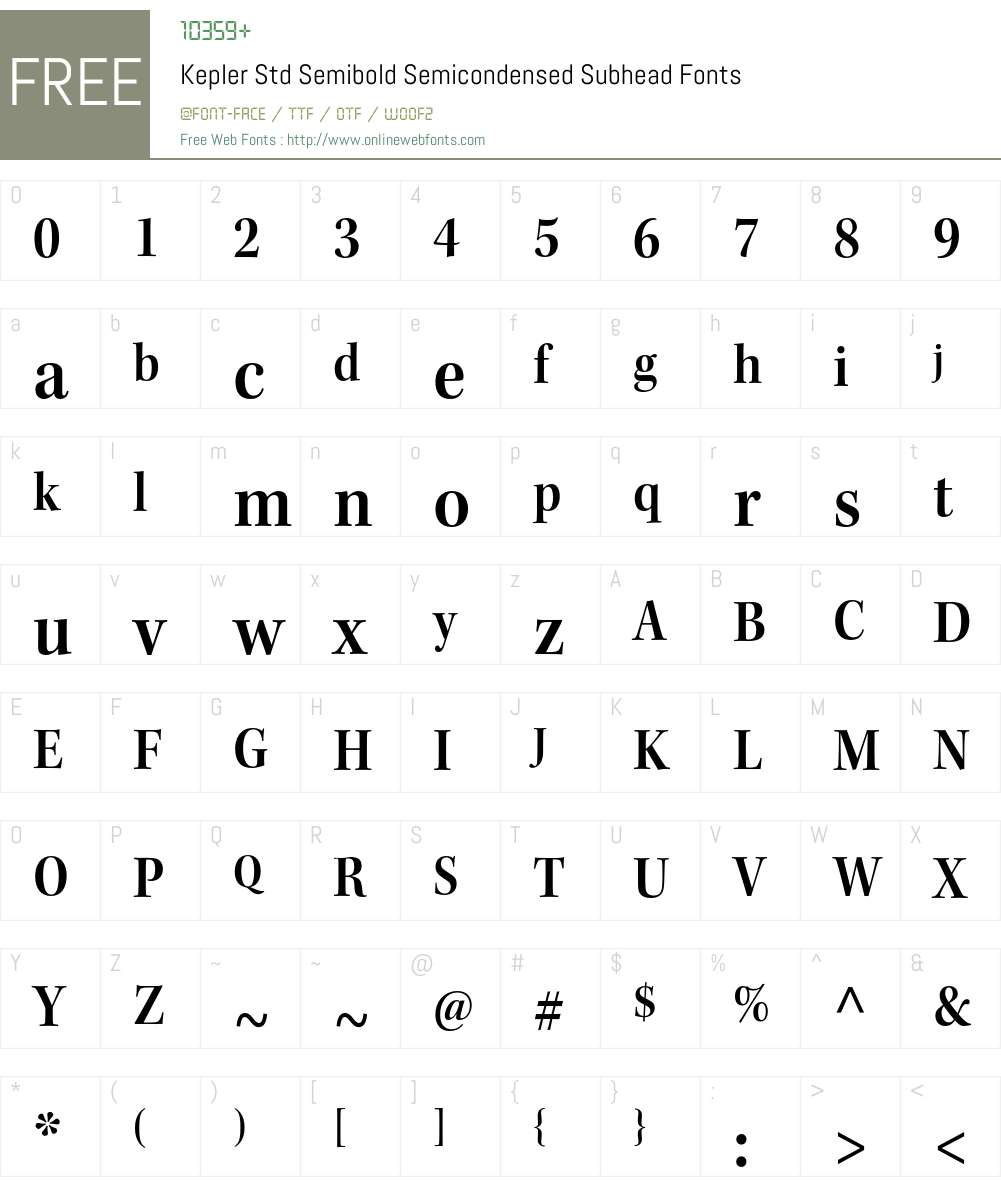 Kepler Std Font Screenshots