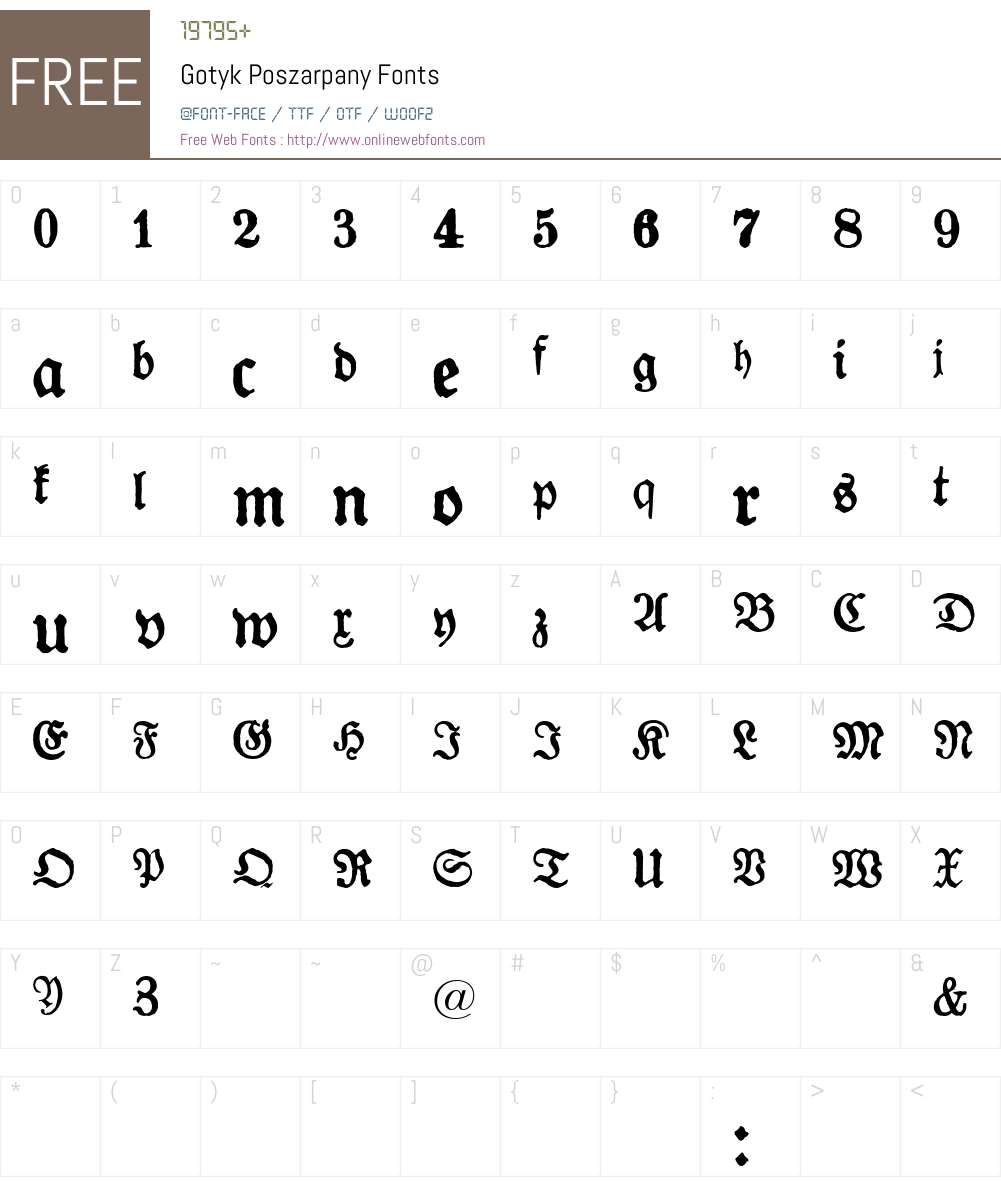 Gotyk Poszarpany Font Screenshots