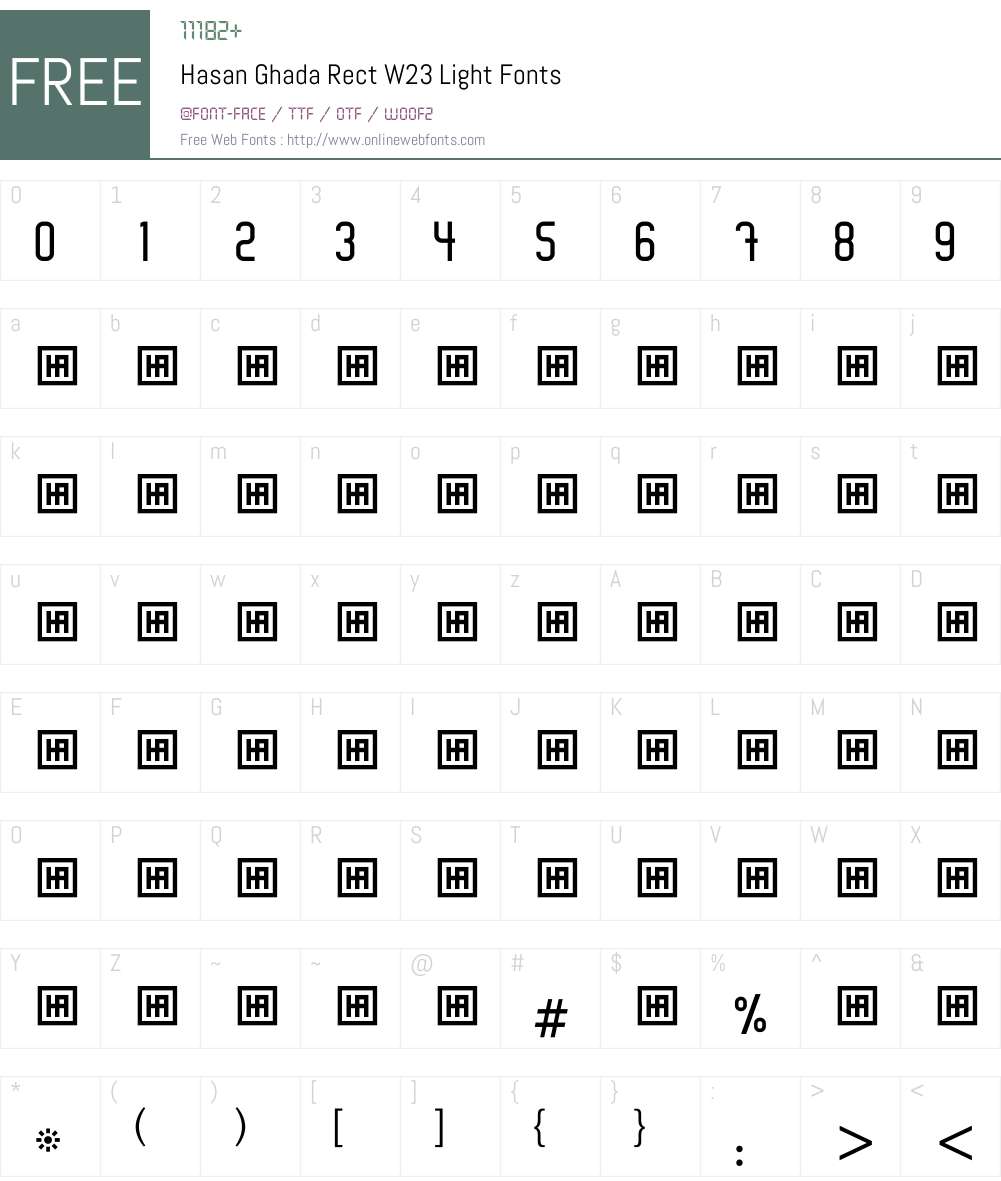 Hasan Ghada Rectangle Font Screenshots