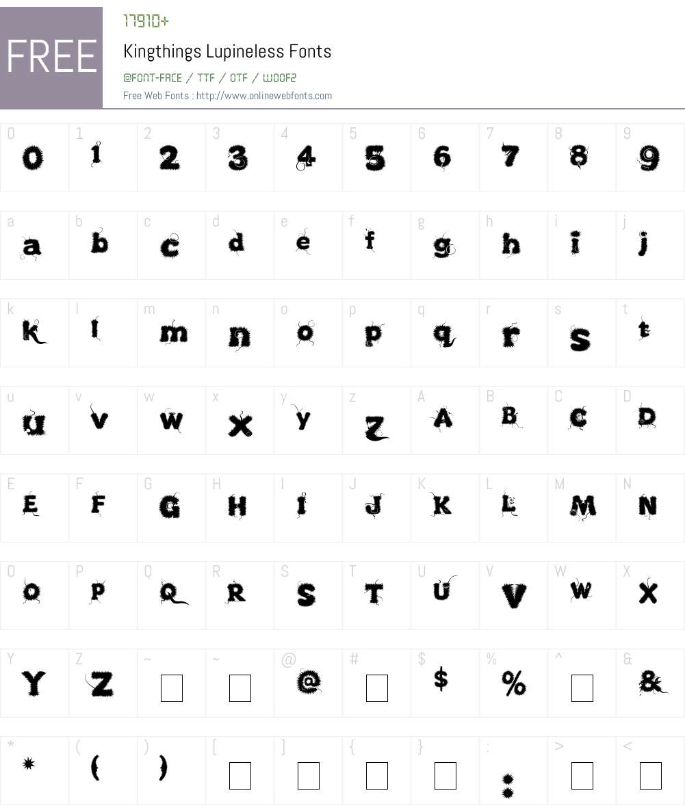 Kingthings Lupineless Font Screenshots
