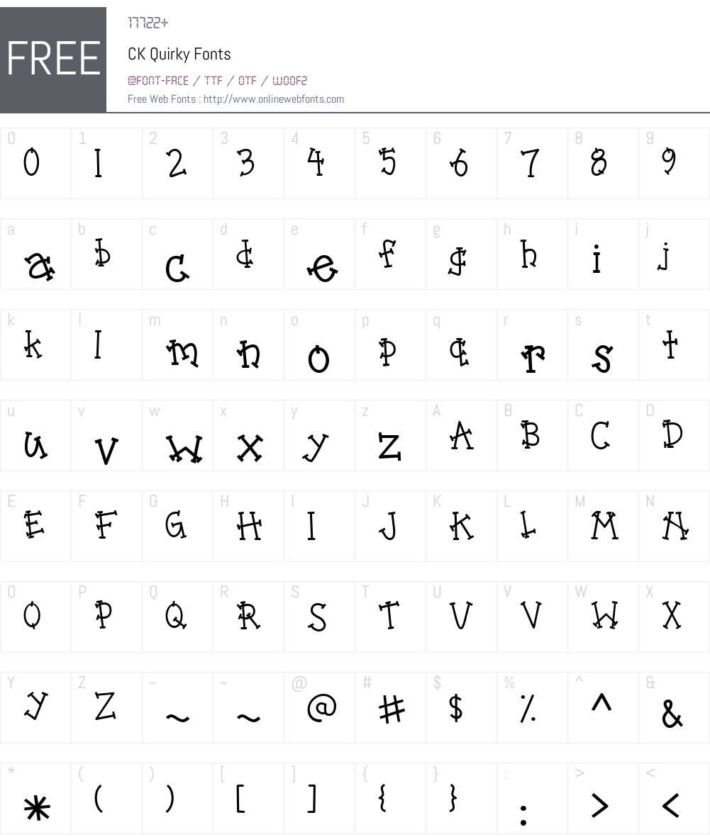 CK Quirky Font Screenshots