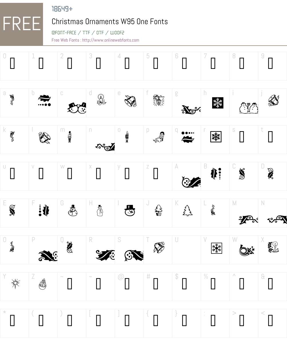 ChristmasOrnamentsW95-One Font Screenshots