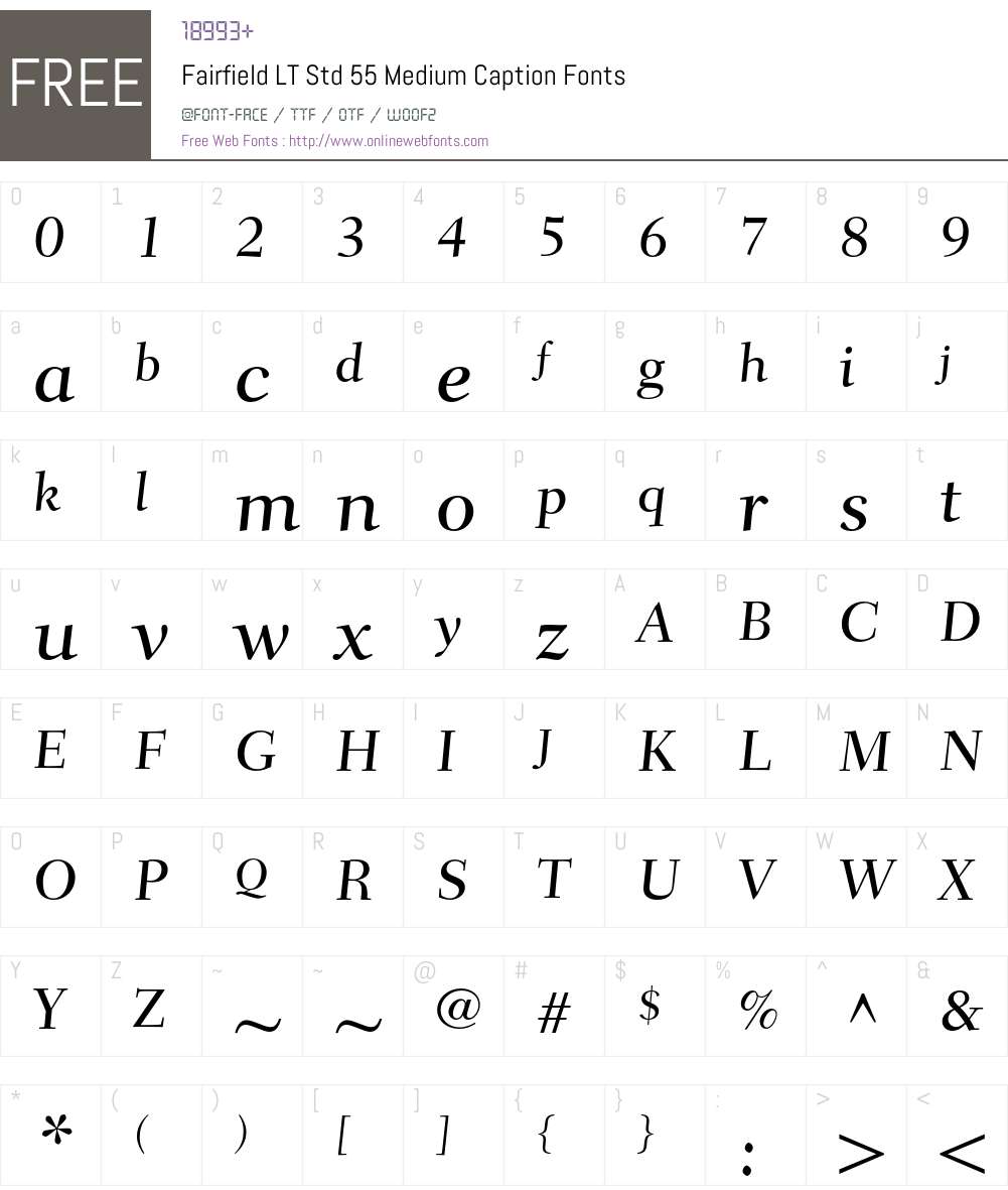 Fairfield LT Std Font Screenshots