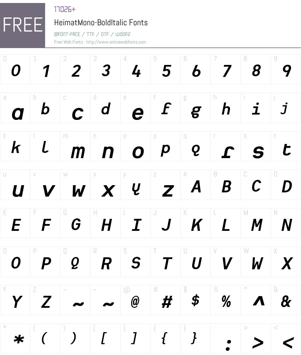 Heimat Mono Font Screenshots
