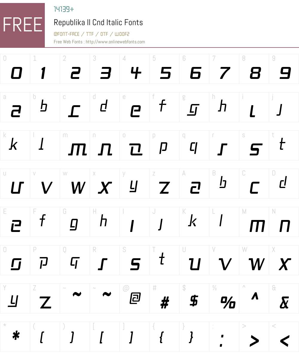 Republika II Cnd Font Screenshots