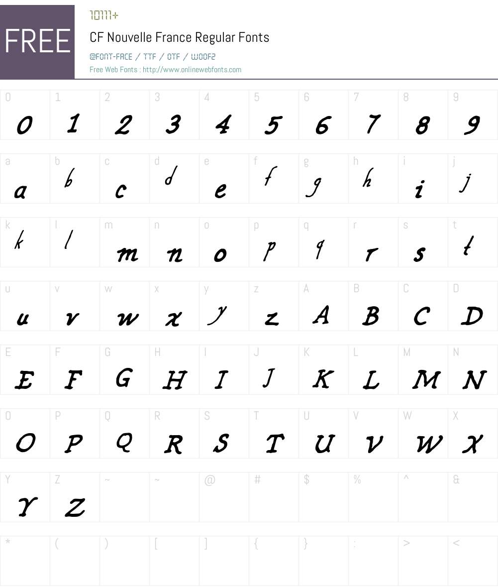 CF Nouvelle France Font Screenshots