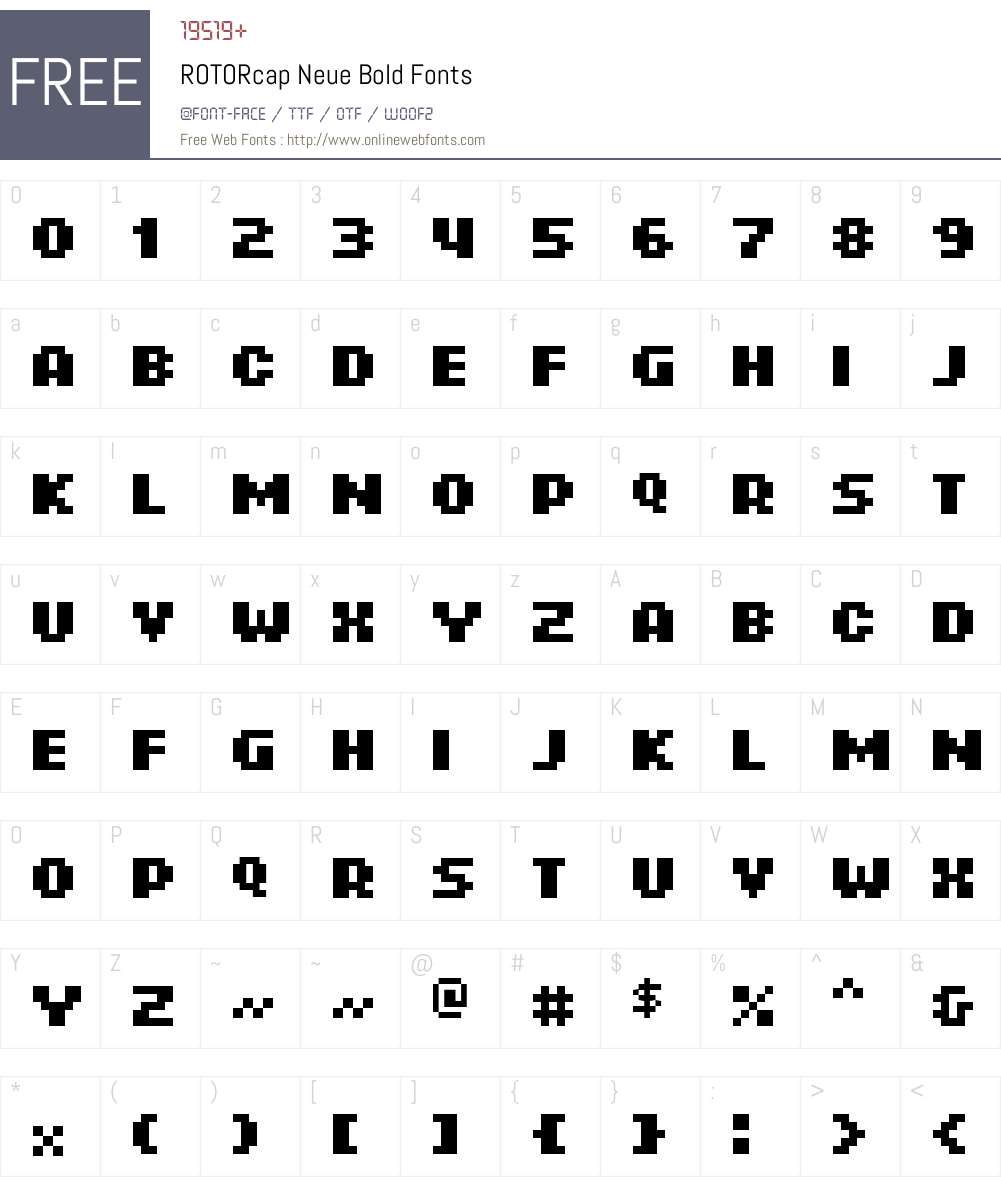 ROTORcap Neue Font Screenshots