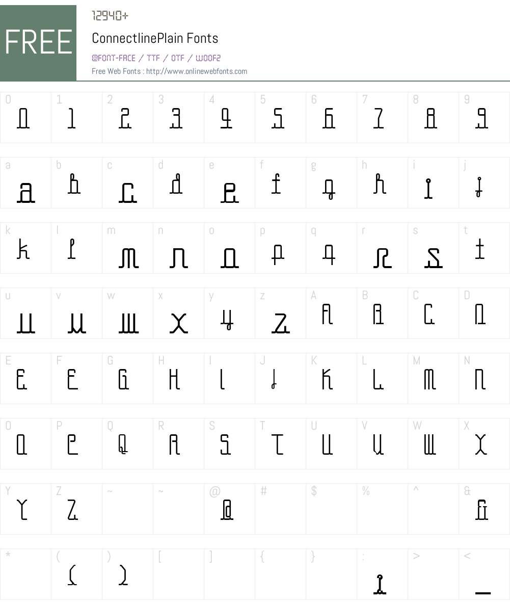 ConnectlinePlain Font Screenshots