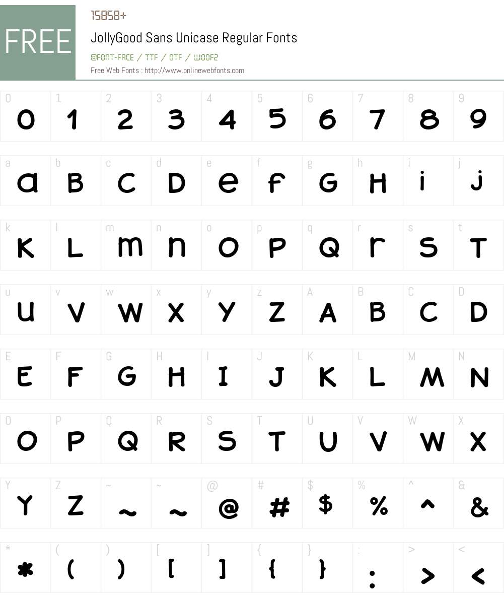 JollyGoodSans-UnicaseRegular Font Screenshots