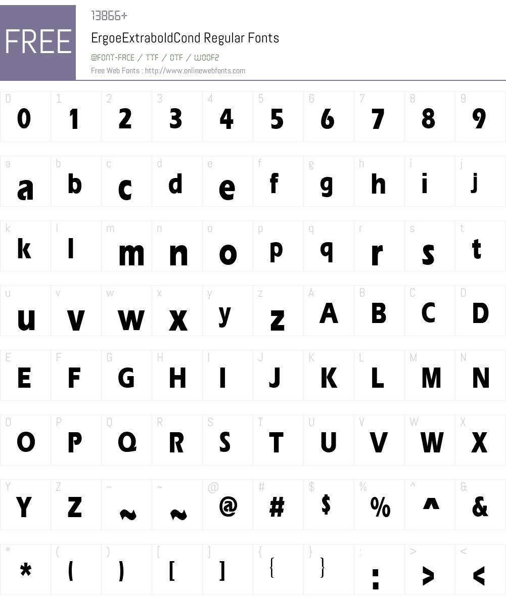 ErgoeExtraboldCond Font Screenshots