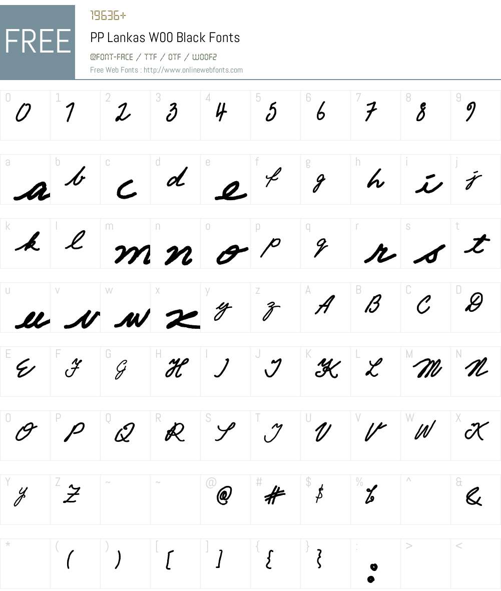 PPLankasW00-Black Font Screenshots