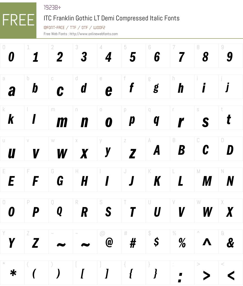ITC Franklin Gothic LT Font Screenshots